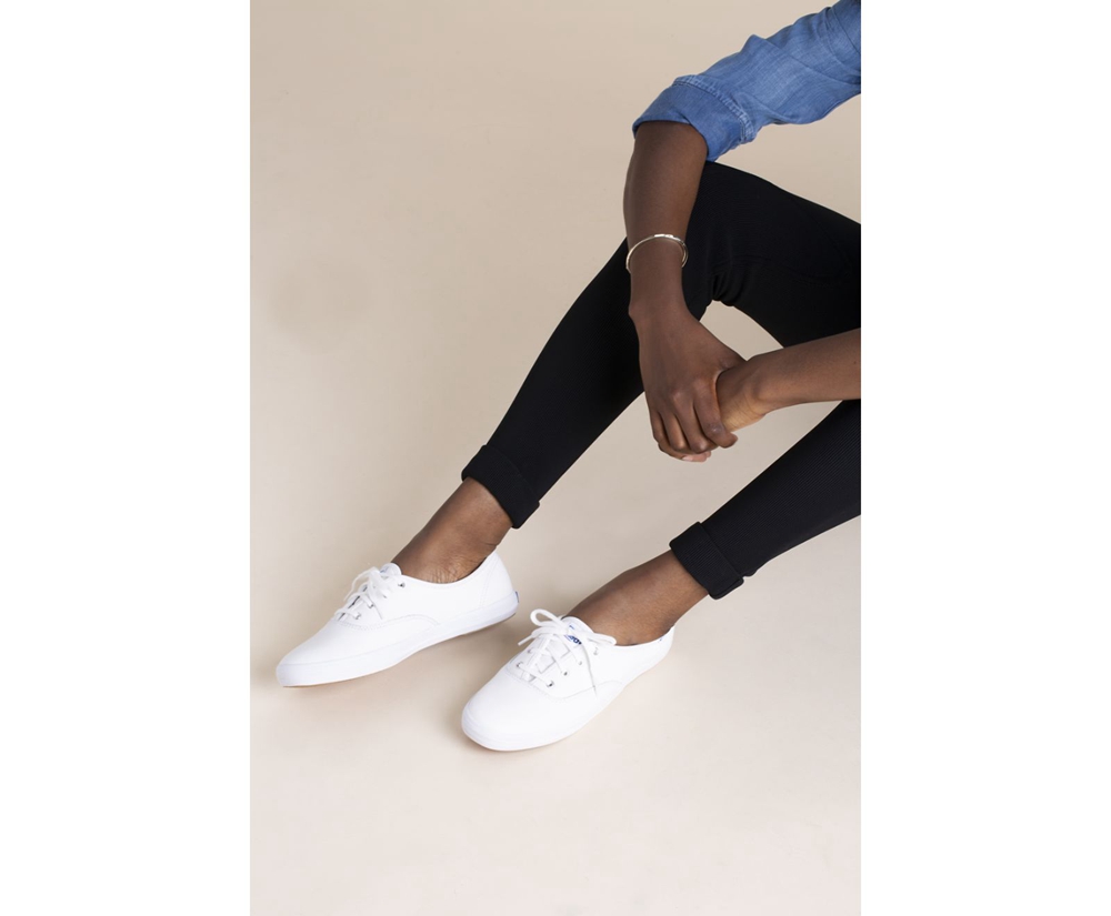 Tenis Keds Mujer Blancos - Champion Originals Cuero - 8160-BDLIJ